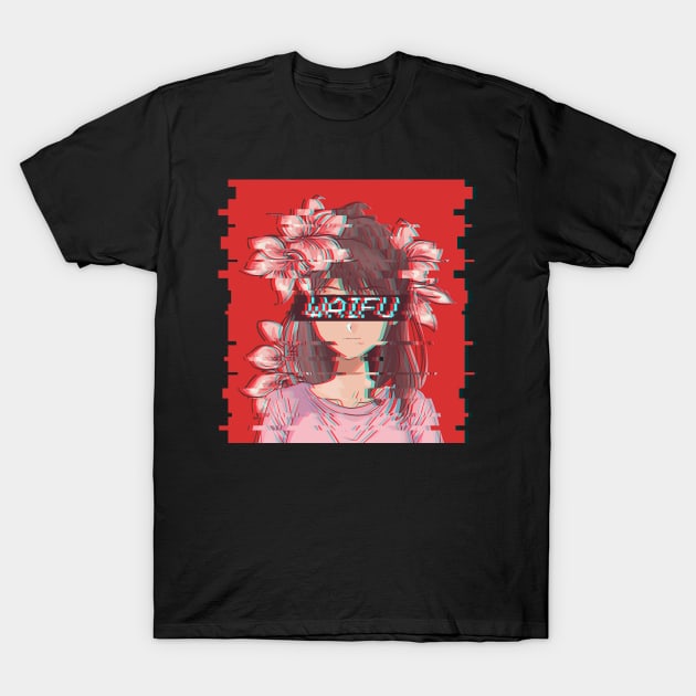 Vaporwave Waifu Anime Girl Aesthetic Gift T-Shirt by Alex21